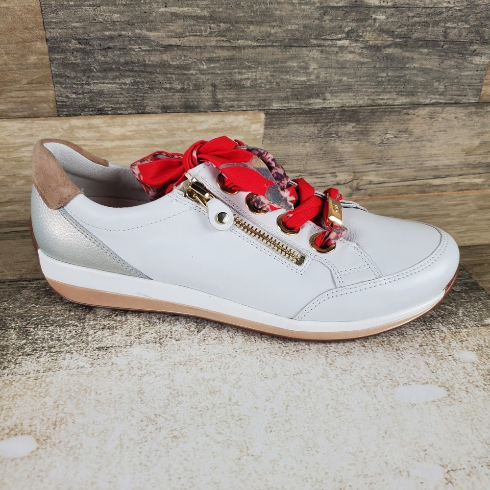 Ara Ollie Womens Shoes Sz 7.5 (UK 5) Side Zipper Leather Comfort Sneakers